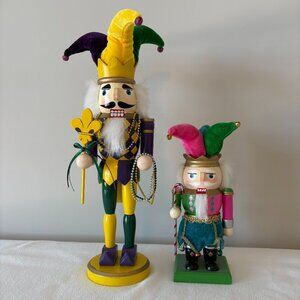 Mardi Gras and Holiday Nutcracker Jesters - Set of 2